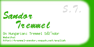 sandor tremmel business card